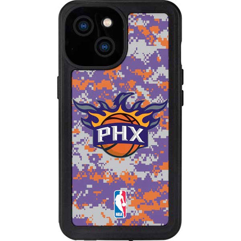 NBA Phoenix Suns Digi Camo iPhone 15 Waterproof Case